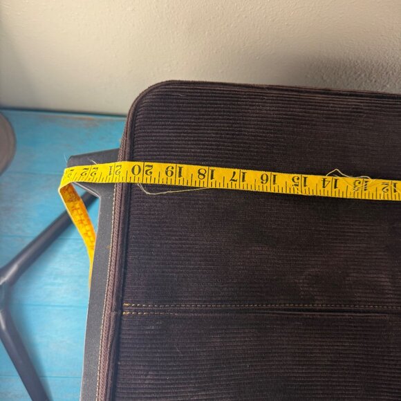 VTG Y2K ROXY Brown Corduroy Rolling Suitcase With Buckle Detail Zippers & Retrac - Picture 7 of 9